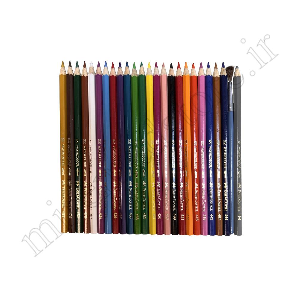 مدادرنگی 24 رنگ جعبه مقوایی فابر کاستل آبرنگی FABER CASTELL