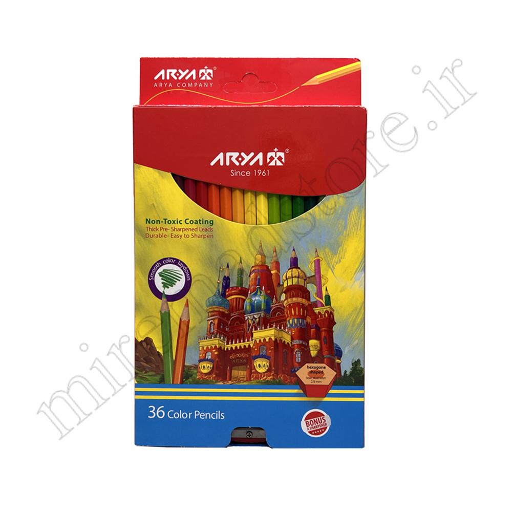مداد رنگی 36 رنگ مقوایی آریا ARYA NO3018