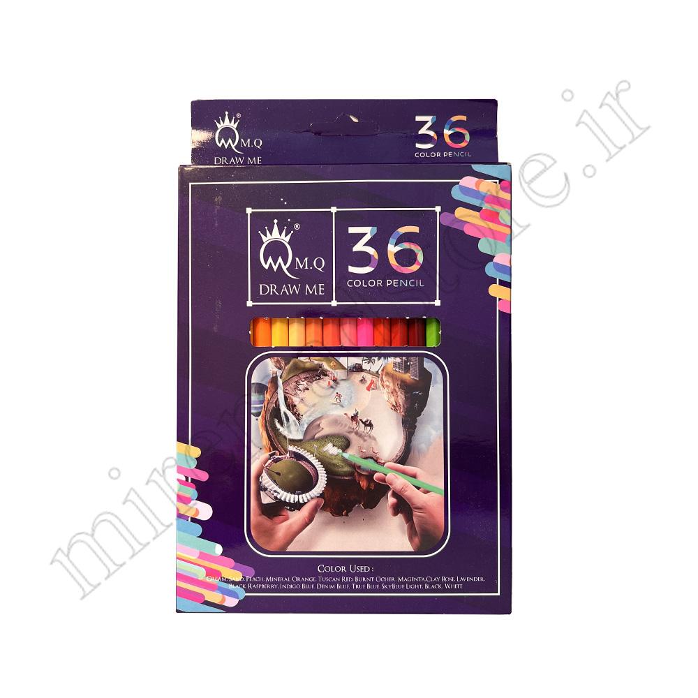 مداد رنگی 36رنگ جعبه مقوایی ام کیو MQ