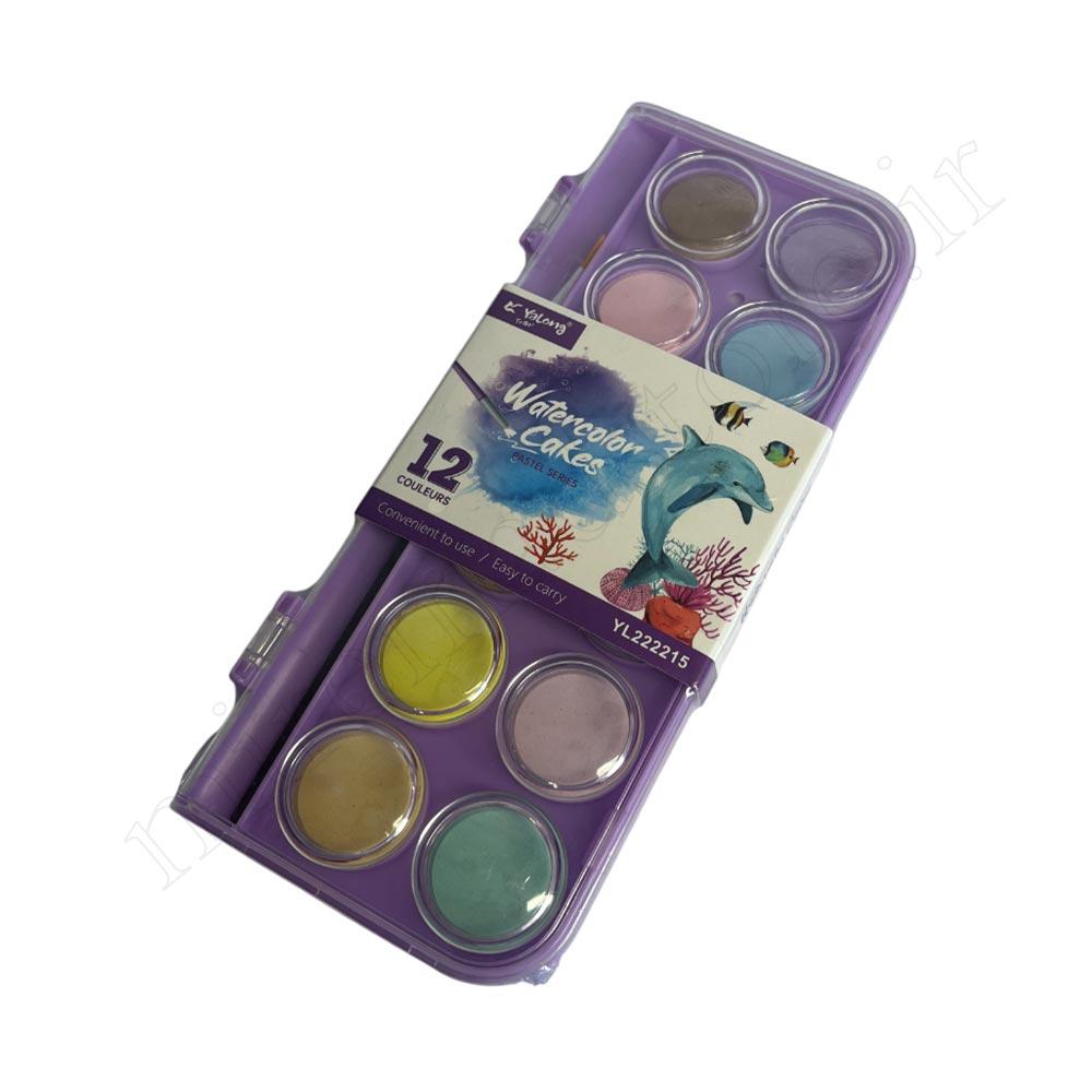 آبرنگ پاستیلی 12 رنگ Yalong YL222215